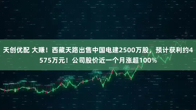 天创优配 大赚！西藏天路出售中国电建2500万股，预计获利约4575万元！公司股价近一个月涨超100%